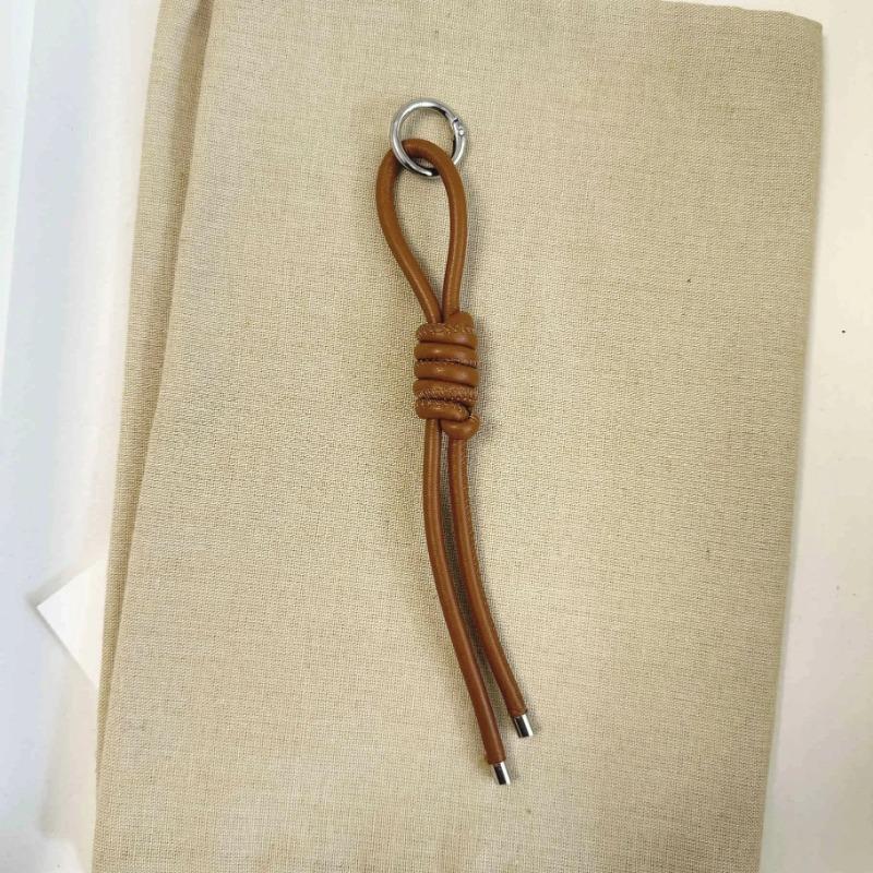 Beautiful PU Rope Knot Keychain Solid Color Thick PU Rope Art with Ring Clasp Woman's Handbag Pendants