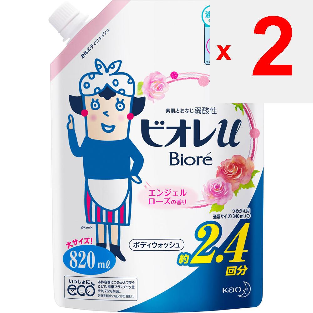 KAO Recharge parfumée Biore u Angel Rose 820 ml Usage général (Bioré II) Savon pour le corps Appliquez une quantité appropriée sur une serviette ou une éponge humide, faites mousser et lavez,