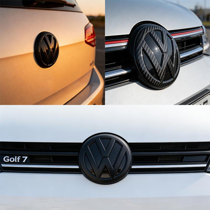 JQTYB1 1Pcs 135mm 112mm ABS Car Front Hood Cover Sticker Trunk For Volkswagen Golf 7 VW MK7 2014-2017 Logo Auto Badge Decal Accessories