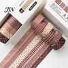 Neat Storage Washi Tape Set 6 Rolls Plaid Set, Grid Checkered Pattern Masking Tape, Self Classic Adhesive Decorative for DIY Crafts, Journal,