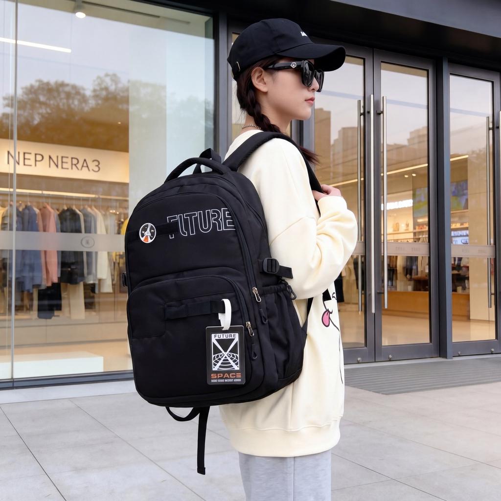 Schoolbag Japanese Ins Large Capacity Campus Fashion Lightweight Versatile School Bag Male Travel Junior High School Student Backpack