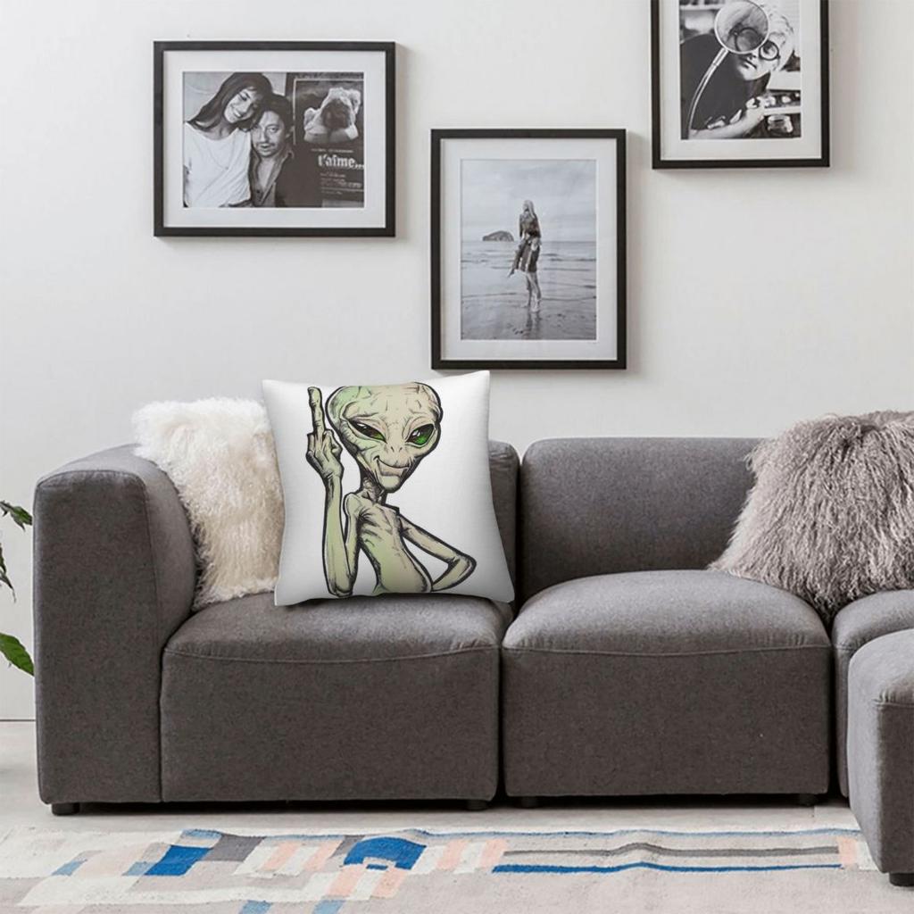 Paul The Alien Square Pillowcase Polyester Linen Velvet Pattern Zip Decorative Pillow Case Sofa Cushion Cover