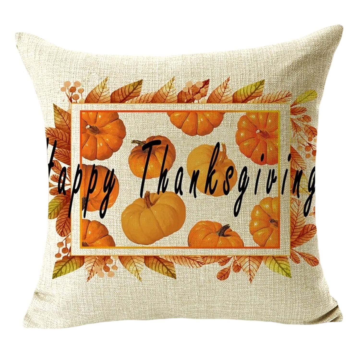 

Thanksgiving Cushion Autumn Harvest Sofa Linen Decor Cover, Pillowcase, Design, Pumpkin, Vegetables, Fruits, Pillowcase, Decoration, Accessory,