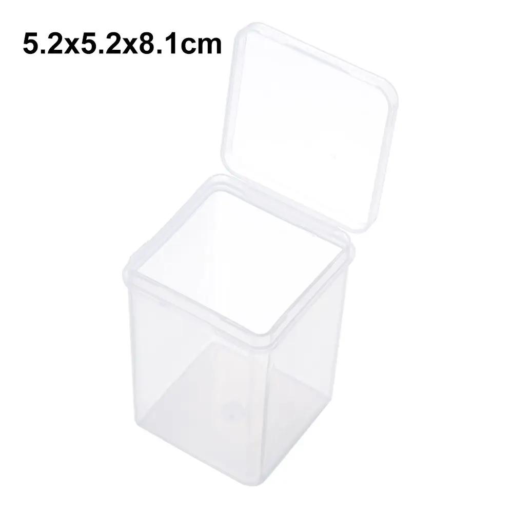Square Round Plastic Transparent Storage Box Small Items Sundries Organizer Case Jewelry Beads Container Box Tools Accessories