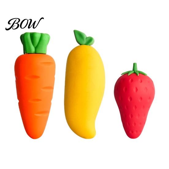 Originelle Fruchtförmige Radiergummis 3D Lebensmittel-Radiergummis, Niedliche Mini-Gemüse-Radiergummis, Realistisch für die Schule Erdbeere, Mango, Karotte, Ananas Kinder, Schreibwaren