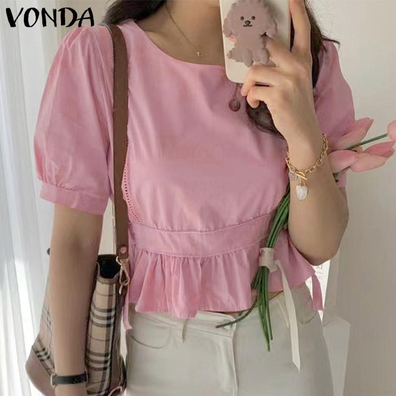 

Летние женские короткие топы на шнуровке VONDA