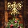 Christmas Tree Topper Lighted Glitter Angel Tree Decor for Indoor Battery Operated Figurines Holiday Decor for Garden Events