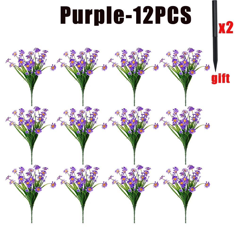 30cm Artificial Flower Daisy Anti-UV Non-fading Plastic Plant Home Decoration Window Outdoor Plastic Flower Wedding Decorations