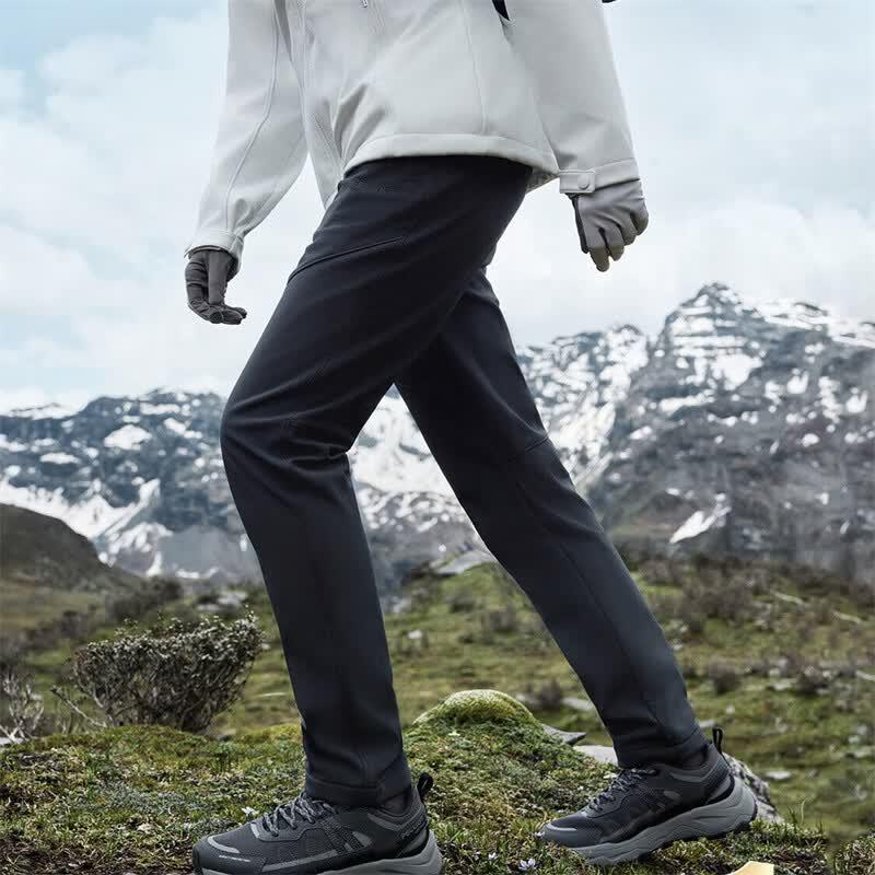 PELLIOT Men's Windproof Fleece-Lined Soft Shell Pants