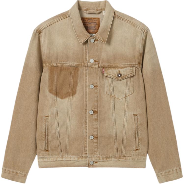 Levis Denim Wanderer Series Fw24 Loose Straight Collar Long Sleeve Denim Jacket Men Jackets Khaki 0015E-0007 S