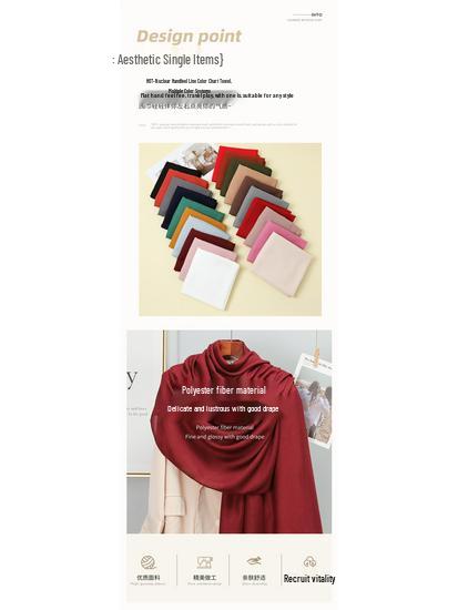 Dámska retro šatka/šál z bavlny a ľanu v kórejskom štýle - Všestranná na jar a jeseň