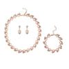 Simulation Pearl Necklace Bracelet Earrings Set Bridal Dress Versatile Accessories Fashion Jewelry Gift