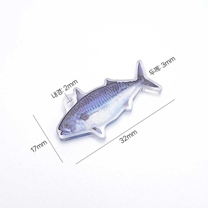 Acryl makreel vis sleutelhanger accessoire