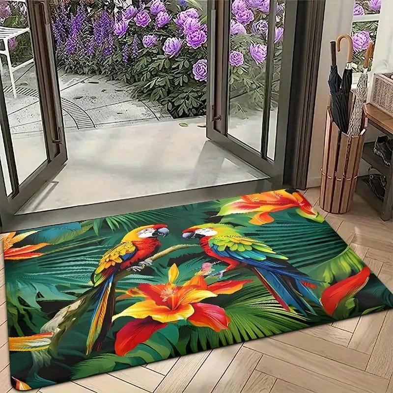 1 ks Vzor Pivoňky Rohožky do dveří Kuchyňské koberce Protiskluzové Pop design Koupelnové koberce Podložka do koupelny Koberec pro domácí dřez Prádelna Dekor