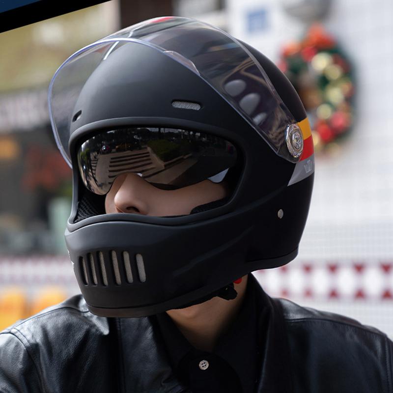 Full Face Motorcycle Helmets With Goggles Dual Goggles Lens Motorbike Helmets Sun Protection Safe Cap For  Riding Equipment