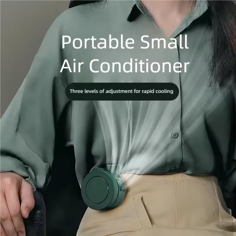 Portable fan mini handheld rechargeable electric bladeless fan clip waist fan for outdoor ventilation desktop small fan