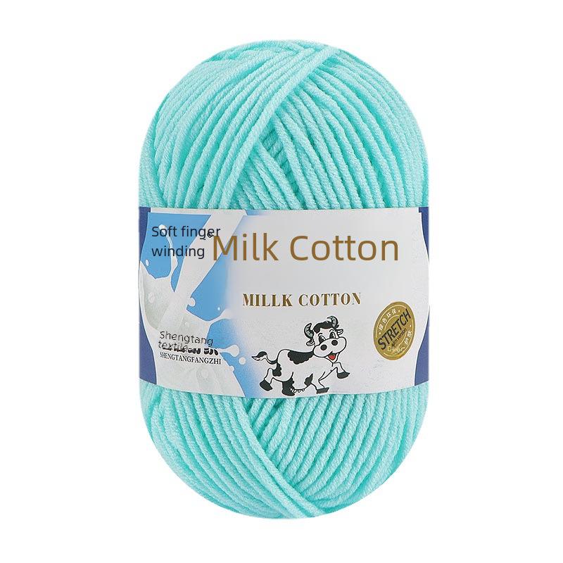 5-Strand Milk Cotton Baby Wool Hat & Scarf Hand-Woven Medium-Thick Yarn Set