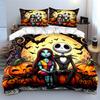 Halloween Couple with Pumpkins Bedding Duvet Cover Set Duvet Cover Pillowcases  (1*Duvet Cover 2*Pillowcases, Without Duvet Insert)