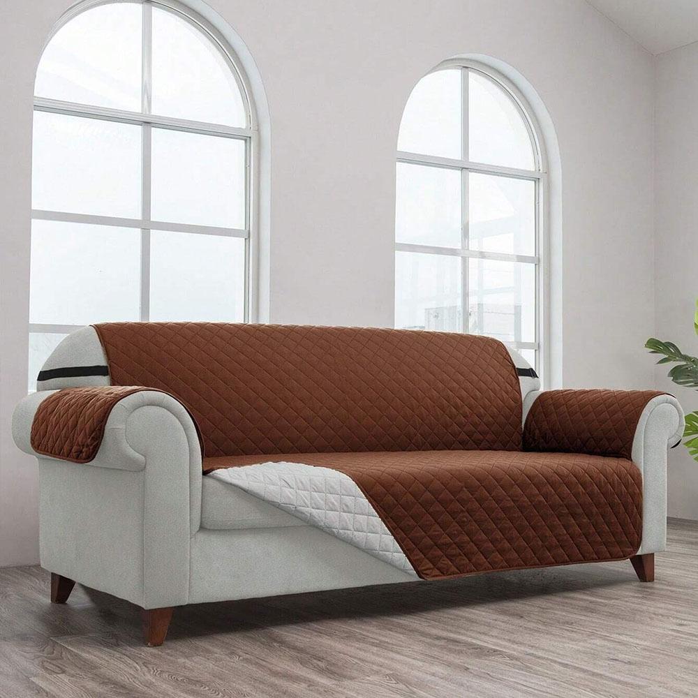 Sofabezüge für 3-Sitzer-Sofa Haustierfreundlich, Wendbare gesteppte Sofabezüge Waschbar für Hunde, Möbelschutzbezug