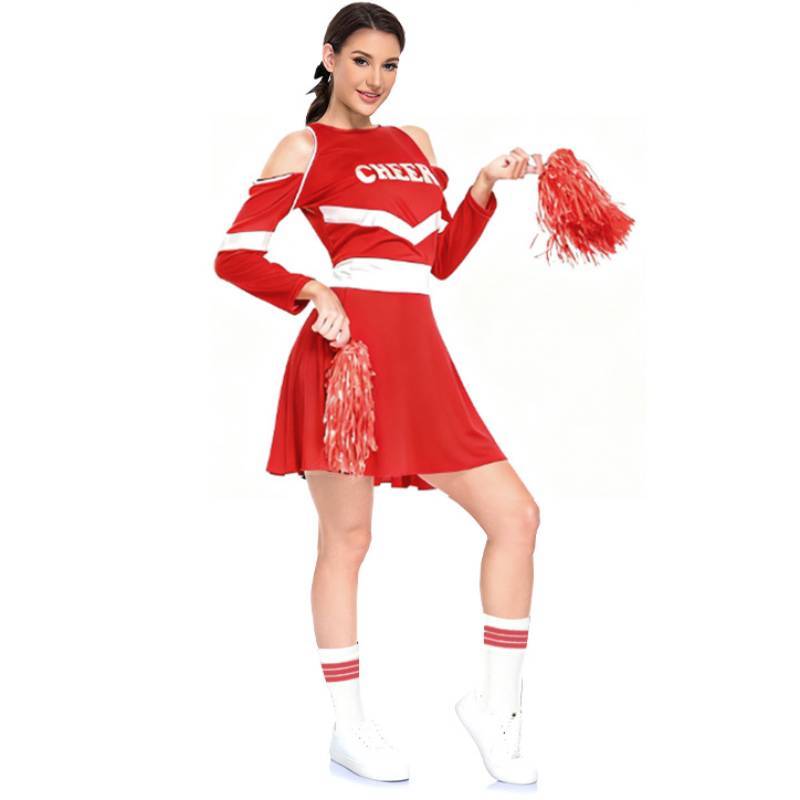 Bohemian Cheerleader Costume Set With Cotton Blend Fabric For Cosplay And Costume Parties