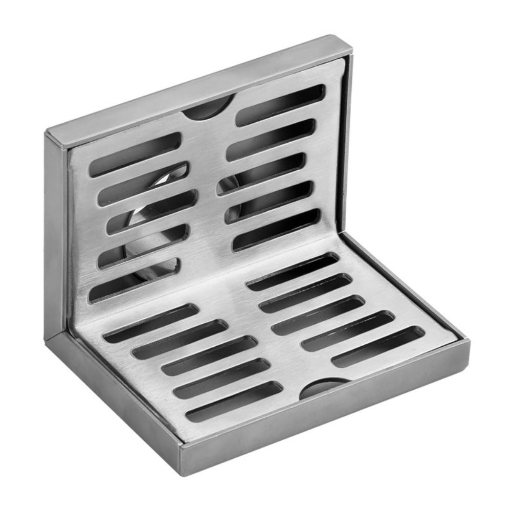 Wall Mounted L Shaped Floor Drain In 304 Stainless Steel for Terrace and Side Drain Applications with Pipe Compatibility