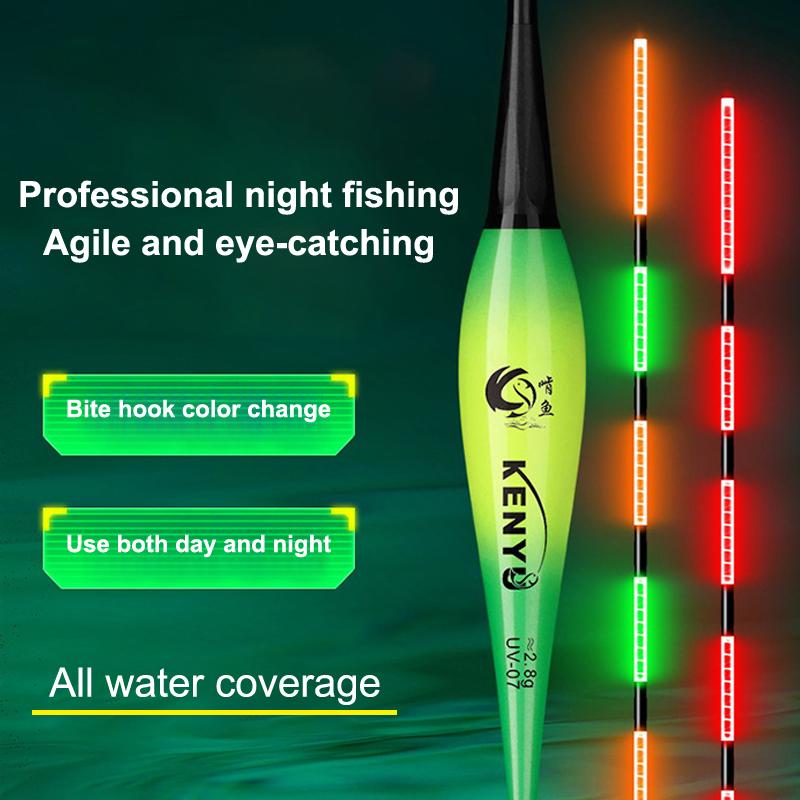 Smart Led Fishing Float Highly Sensitive Remind Buoy Gravity Sensor Glowing Electric Night Fishing Strobe Long Tail