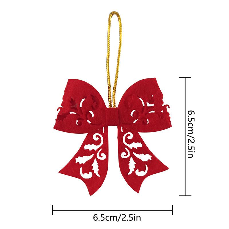

Fleece Hollowed Out Bow Christmas Tree Gift Pendant Christmas Home Decoration Handcrafted Ornaments Red Blue 5pcs/lot 5pcs червоний