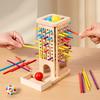 Yousheng 1 Set Wooden Stick Tower Dice Game with Accessories Fine Motor Skills Colorful Stick Counting Math Educational Board Game Toddlers Boys Girls