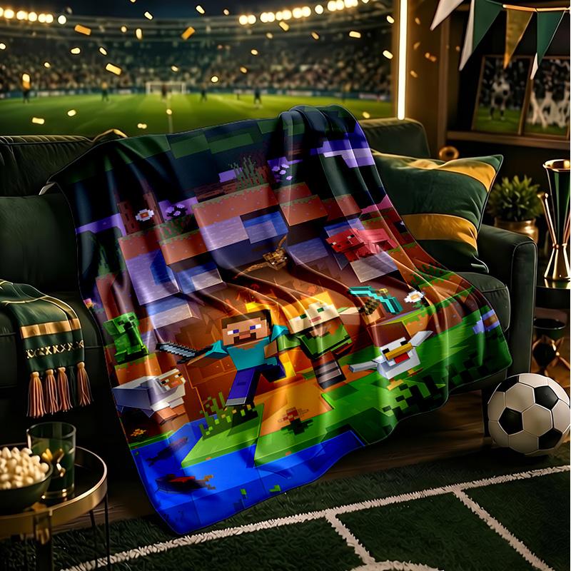 Mine-craft game Blanket Lightweight Ideal Bedding Blanket Perfect for Travel, Camping, Living Rooms, Offices, Sofas, Fan Christmas gift