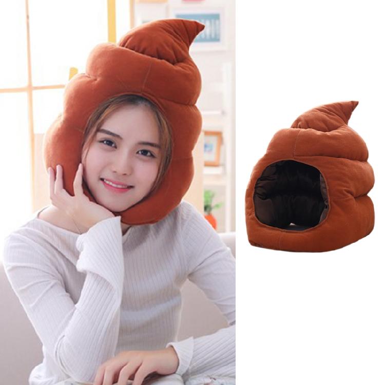 Diadema con Forma de Caca Sombrero de Felpa Gorra de Dibujos Animados con Orejeras Accesorios para Fotos de Cosplay de Halloween