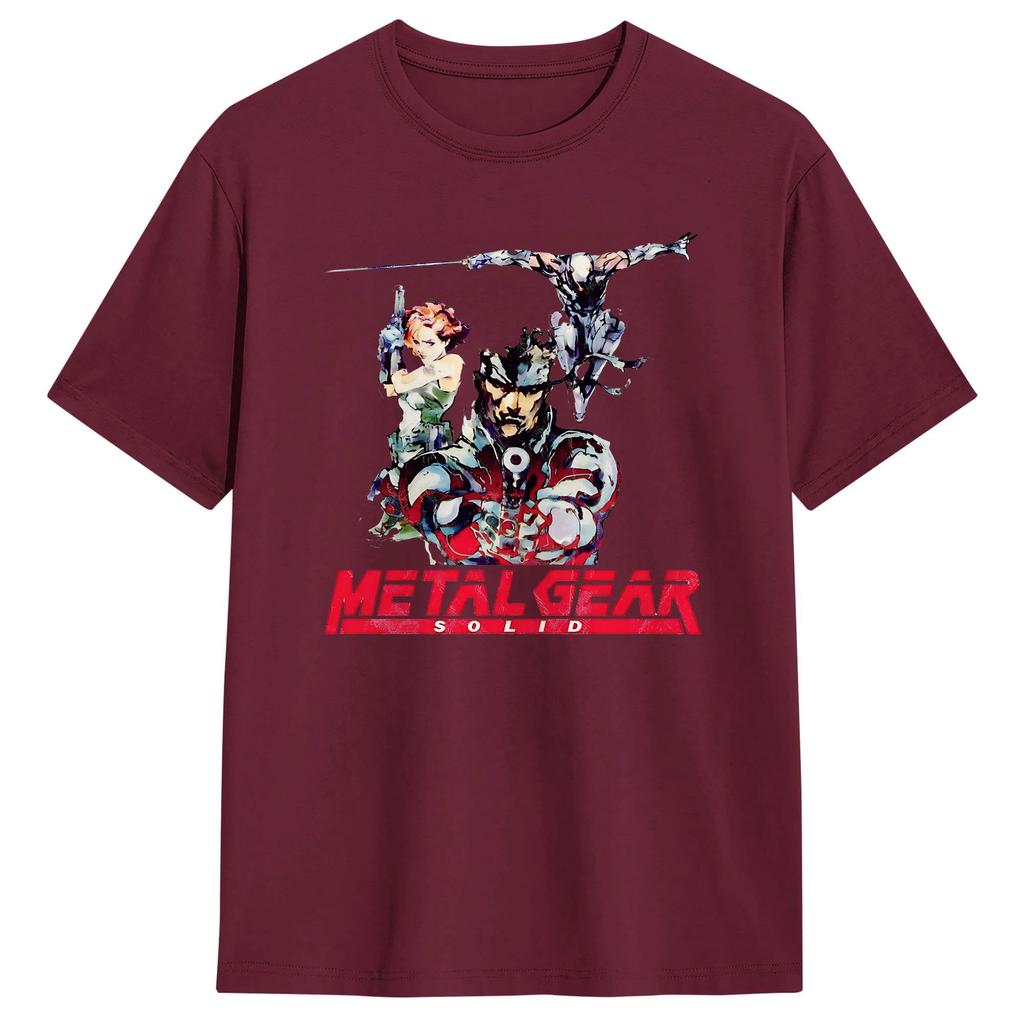 Retro Metal Gear Solid TShirts Men  Funny Cotton Tee Shirt Crew Neck Short Sleeve T Shirt Classic Tops