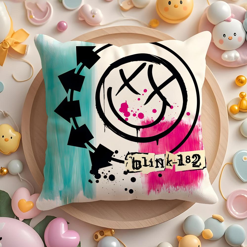 B-Blink-182 band Cushion Cover Home & Car Multi-Scene Pillow Cover - Reversible, Soft & Durable for Daily Use