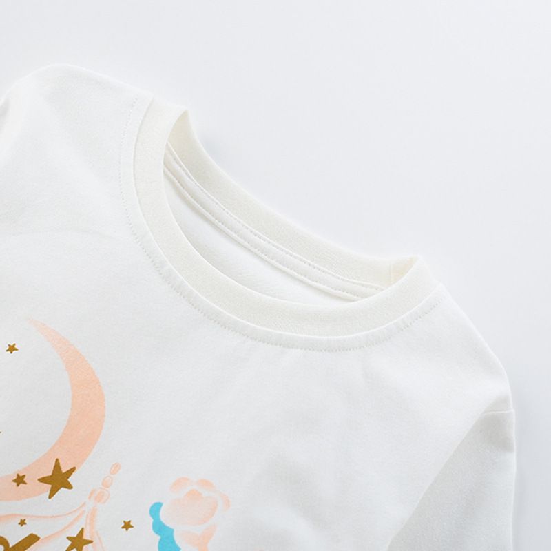 Girls' Pajamas Spring and Autumn New Beautiful Children's Long sleeve Cotton Home Wear Set Girls' Heattech Long Johns Two-piece Set