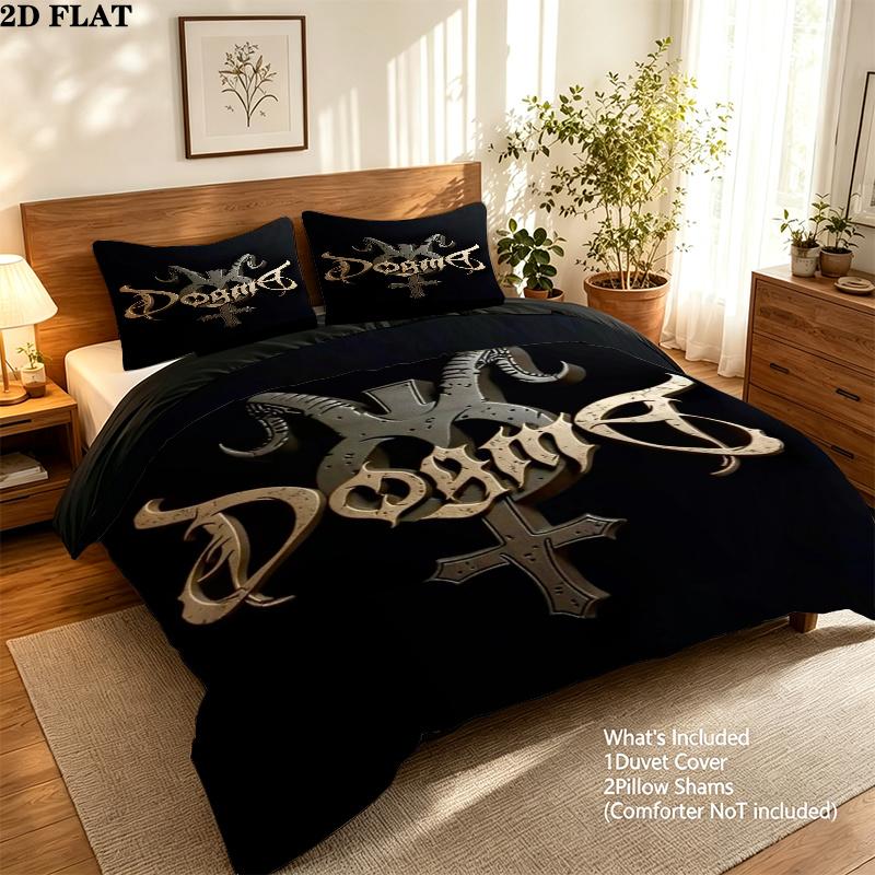 Dogma Pattern Bedding uilt Set uilt Cover Pillowcase Home Decoration Birthday Gift (1 * duvet cover + 2 * pillowcase without core)
