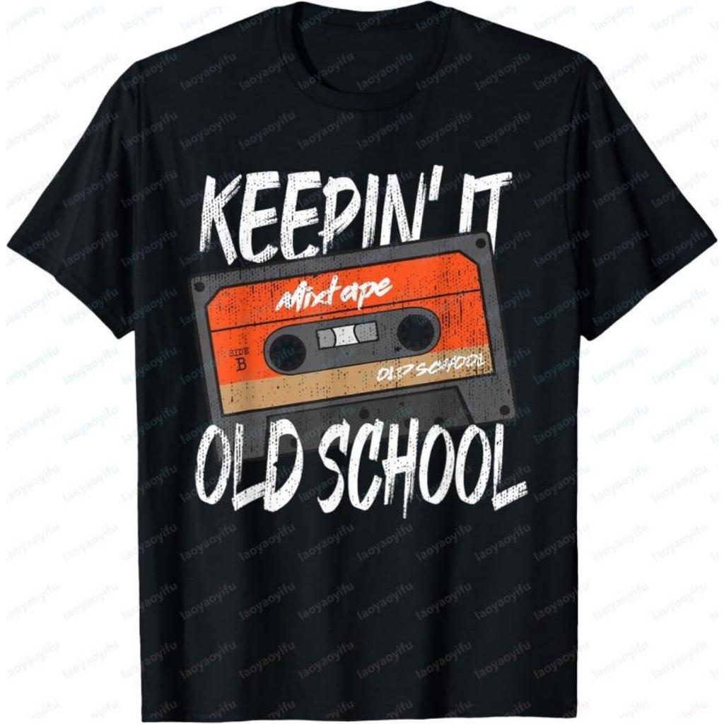 Old School Hip Hop 80s 90s Unisex Tee Vintage Mixtape Cassette Tape TShirt for Mens Music Lovers Streetwear Trend Fashion Tops