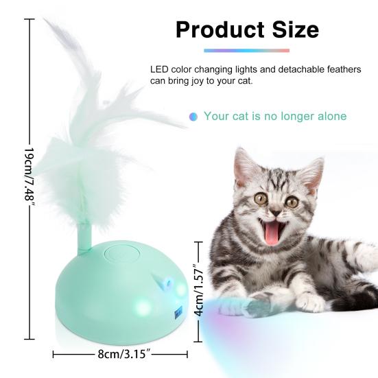 Cats Interactive Toy Automatic Intelligent Car USB Charging LED Indoor Kitten Toy