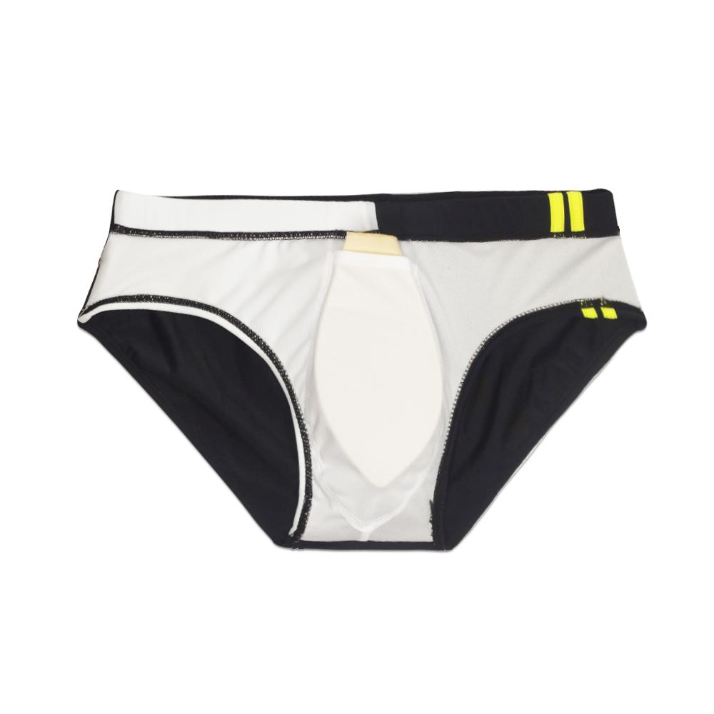 Men Swim Briefs Color Block Combination of Color Low Waist Tight Fit Sexy Swimwear Beach Wear Tanning Surfing