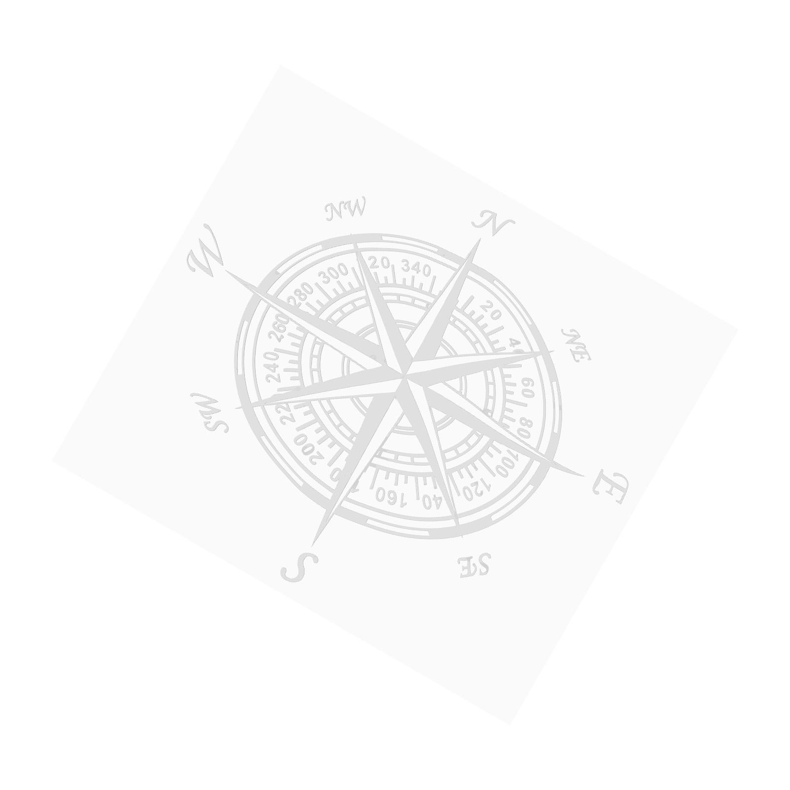 

Наклейка-компас для автомобиля Водонепроницаемая Вырезаемая ПВХ 20x20см для Универсального Украшения Автомобиля белый