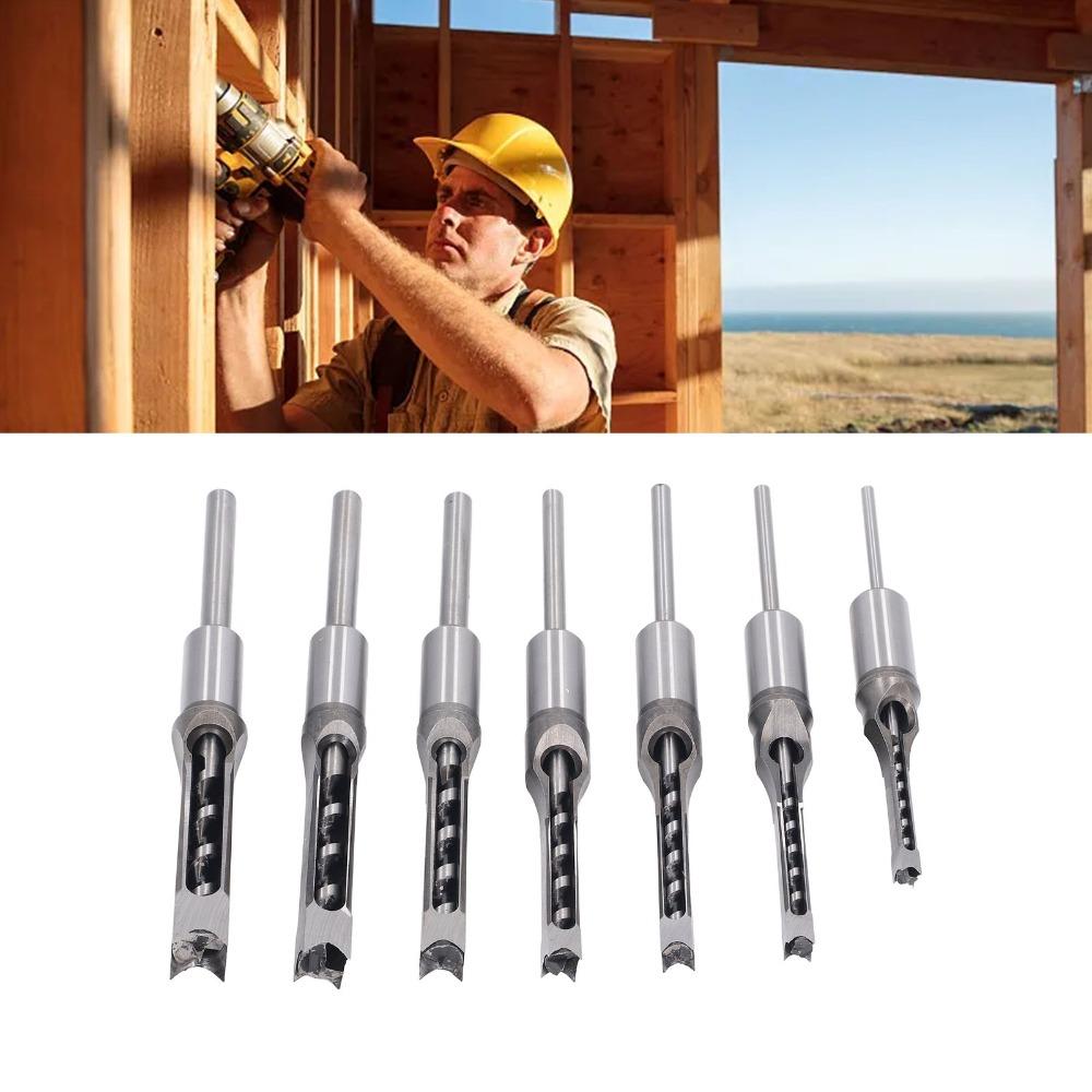 7pcs Bearing Steel Square Hole Drill Bit Woodworking Drill Bits Woodworking