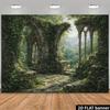 2D Gothic Stone Ruins Ivy Backdrop Enchanted Forest Photography Background