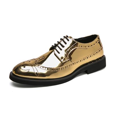 2024 Casualowe Skórzane Buty Męskie superstar Brogsy formalne skórzane buty oxford złote buty sznurowane hombres srebrne duży rozmiar 46 ghn