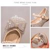Girls' Elsa Sparkling Princess Shoes New Spring and Autumn Children's Crystal Shoes Baby Girls' Single Shoes Dance Leather Shoes