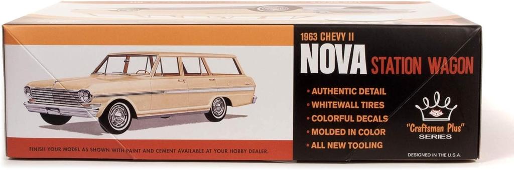 Plastikový model vozu AMT Chevrolet II Nova Station Wagon 1963, AMT1202, měřítko 1:25