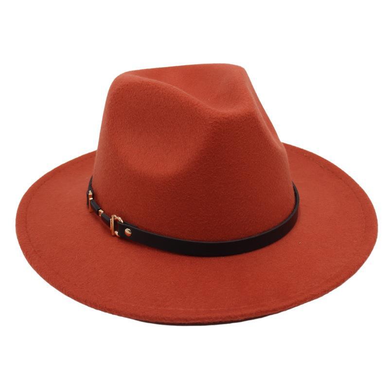 Suit Top Hat American Drama Belt Buckle Jazz Hat Men And Women Felt Hat Woolen Hat Big Brim Fedora Hat Jackson