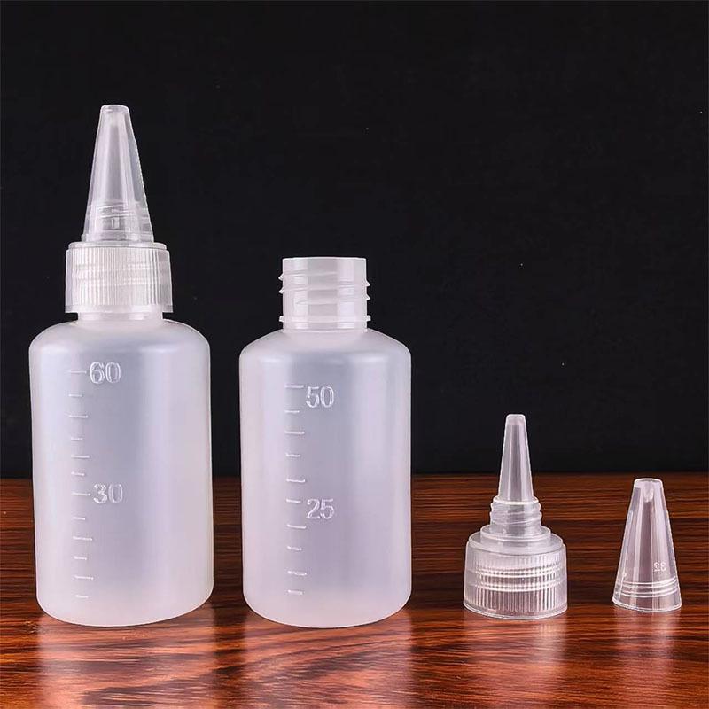 30/50/100ml HDPE Semi-transparent Graduated Squeeze Bottle with Scale for Ink, Glue, or Droppers
