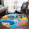 1pc Bubble Guppies Print Round Carpet Chair Round Carpet Suitable for Bedroom Living Room Home Decorative Carpet