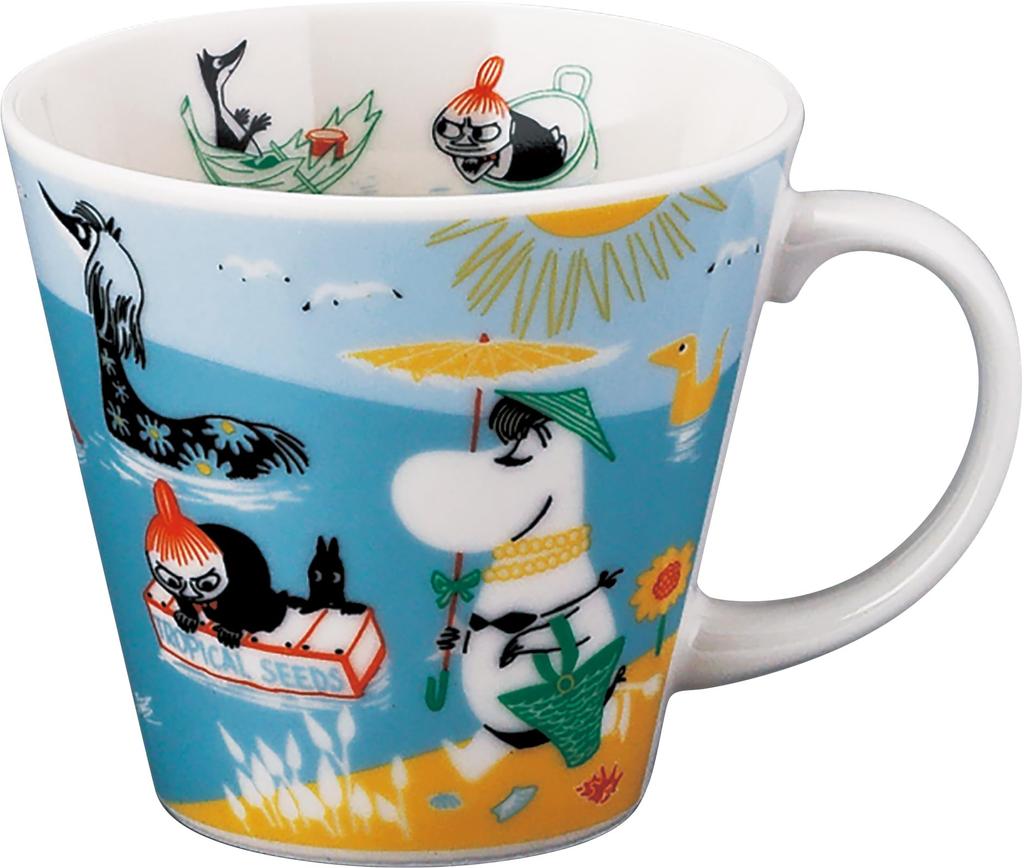 Moomin Four Seasons Series Mug (Summer), 9.5cm Diameter, 8.5cm Height, 340ml, Perfect Gift, Made in Japan, Yamaka Shoten, MM9602-11