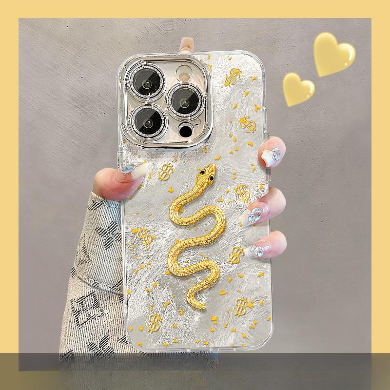 

Цепочка-подставка со стикером «Золотая змея» подходит для чехлов для телефонов Apple 16, 15pro с ощущением высокого класса, 14 с полной защитой от ударов, 13/12 женская iPhone 7 Plus/8 Plus