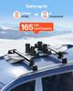Ski & Snowboard Roof Rack, Carry Up To 6 Pairs of Skis or 4 Snowboards, 2 PCS Aluminum Universal Car Roof Rack Top Holder with Lock and Rubber Padding
