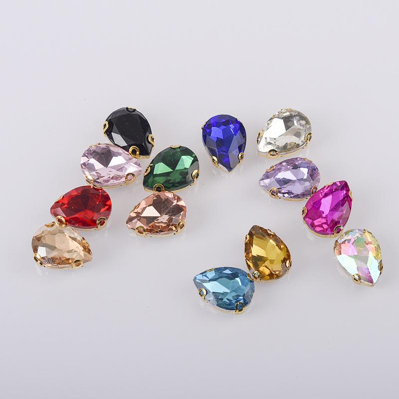 Drop Back Clear Iron-on Rhinestone Acrylic Stones for DIY Clothing